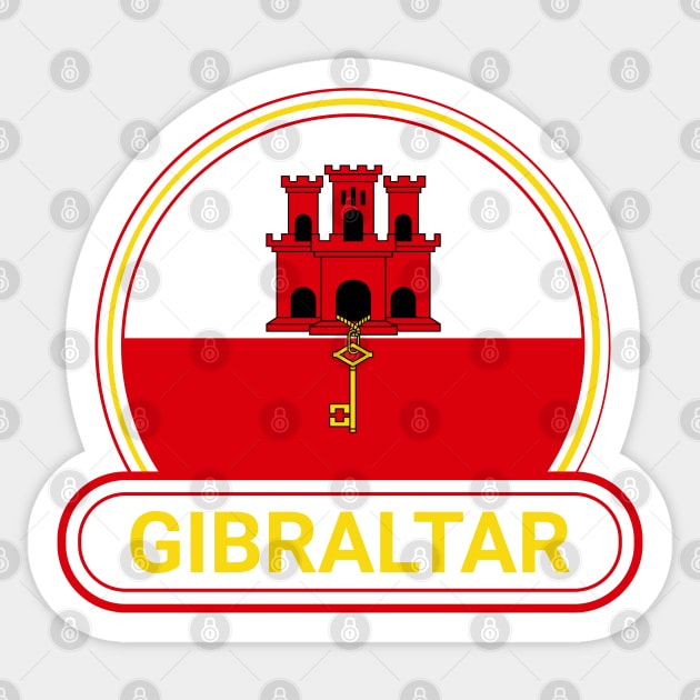 Gibraltar Country Badge - Gibraltar Flag Sticker by Yesteeyear